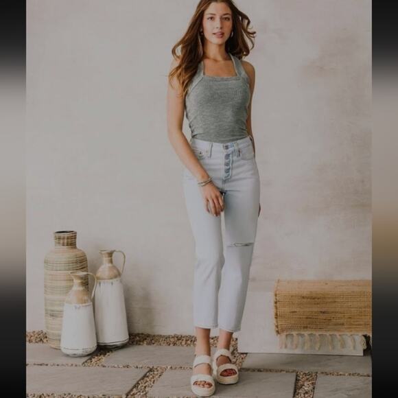 NWT Levi's Premium Wedgie Straight Jean in Color Seasons Greetings Size 27 - Picture 6 of 9